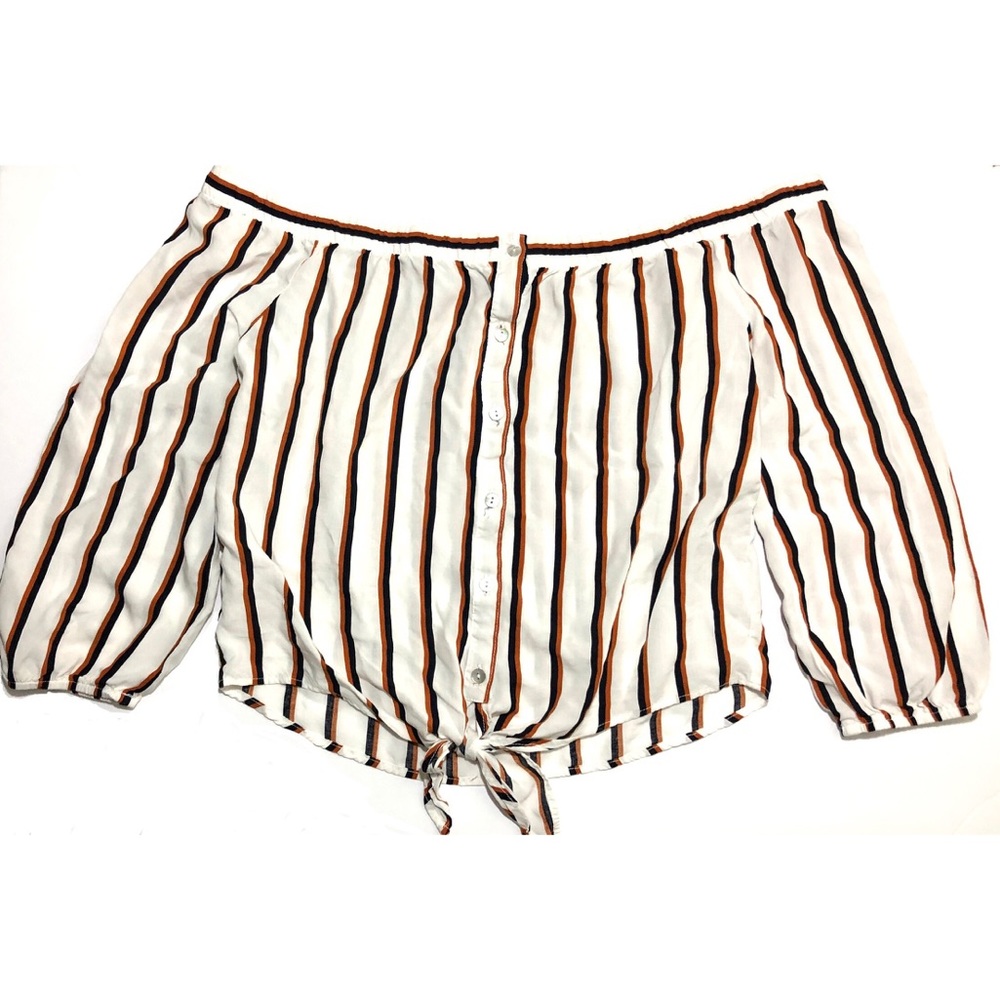 off the shoulder stripped top